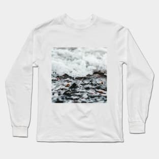 SCENERY 68 - Clear White Sea Water Wave Rock Beach Long Sleeve T-Shirt